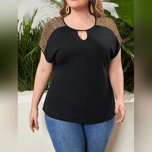 Plus size Women black blouse top